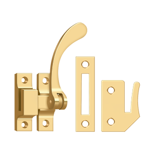 Reversible Casement Fastener Window Lock by Deltana -  - PVD Polished Brass - New York Hardware