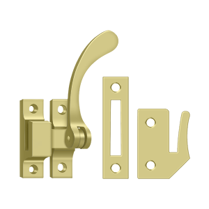 Reversible Casement Fastener Window Lock by Deltana -  - Polished Brass - New York Hardware