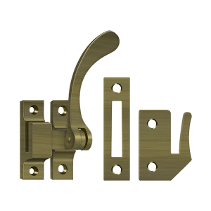 Reversible Casement Fastener Window Lock by Deltana -  - Antique Brass - New York Hardware