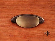 Elliptical Cup Pull with Dummy Screws 3 7/16" (87mm) - Antique English - New York Hardware Online