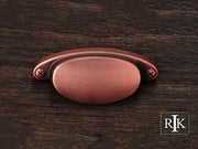 Elliptical Cup Pull with Dummy Screws 3 7/16" (87mm) - Distressed Copper - New York Hardware Online