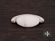 Elliptical Cup Pull with Dummy Screws 3 7/16" (87mm) - Pewter - New York Hardware Online