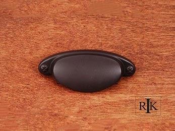 Elliptical Cup Pull with Dummy Screws 3 7/16" (87mm) - Oil Rubbed Bronze - New York Hardware Online