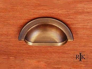 Smooth Half Circle Cup Pull 3 5/8" (92mm) - Antique English - New York Hardware