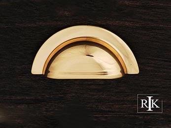 Smooth Half Circle Cup Pull 3 5/8" (92mm) - Polished Brass - New York Hardware