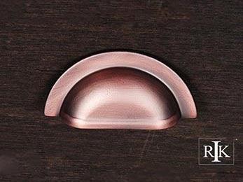 Smooth Half Circle Cup Pull 3 5/8" (92mm) - Distressed Copper - New York Hardware