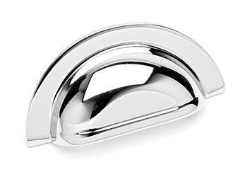 Smooth Half Circle Cup Pull 3 5/8" (92mm) - Polished Nickel - New York Hardware