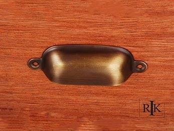 Flat Box Cup Pull  3 3/4" (95mm) - Antique Copper - New York Hardware Online