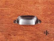 Flat Box Cup Pull  3 3/4" (95mm) - Distressed Nickel - New York Hardware Online
