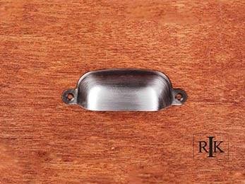 Flat Box Cup Pull  3 3/4" (95mm) - Distressed Nickel - New York Hardware Online