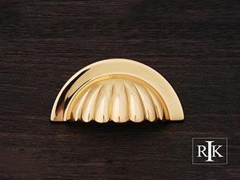 Heavy Half Melon Cup Pull 3 5/8" (92mm) - Polished Brass - New York Hardware Online