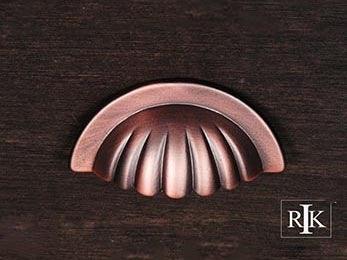 Heavy Half Melon Cup Pull 3 5/8" (92mm) - Distressed Copper - New York Hardware Online