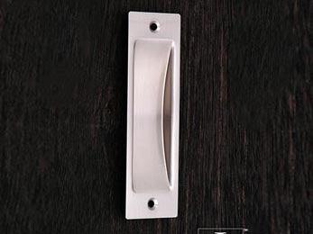 Thin Rectangle Flush Pull 4 1/2" (114mm) - Pewter - New York Hardware