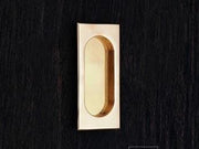 Thick Rectangle Flush Pull  4" (102mm) - Polished Brass - New York Hardware
