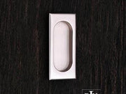 Thick Rectangle Flush Pull  4" (102mm) - Pewter - New York Hardware