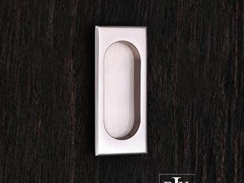 Thick Rectangle Flush Pull  4" (102mm) - Pewter - New York Hardware