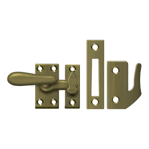 Medium Casement Fastener Window Lock by Deltana -  - Antique Brass - New York Hardware