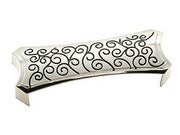 Rectangular Circle Edge Cup Pull 4 7/8" (124mm) - Polished Nickel with Black - New York Hardware Online