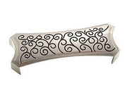 Rectangular Circle Edge Cup Pull 4 7/8" (124mm) - Satin Nickel (Pewter) with Black - New York Hardware Online