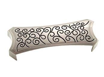 Rectangular Circle Edge Cup Pull 4 7/8" (124mm) - Satin Nickel (Pewter) with Black - New York Hardware Online