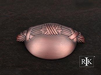 Lines and Crosses @ Edge Cup Pull 3 5/8" (92mm) - Distressed Copper - New York Hardware Online