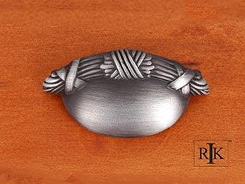 Lines and Crosses @ Edge Cup Pull 3 5/8" (92mm) - Distressed Nickel - New York Hardware Online