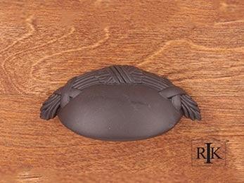 Lines and Crosses @ Edge Cup Pull 3 5/8" (92mm) - Oil Rubbed Bronze - New York Hardware Online