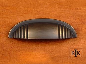 Ridges @ Edge Cup Pull 4" (102mm) - Antique English - New York Hardware Online