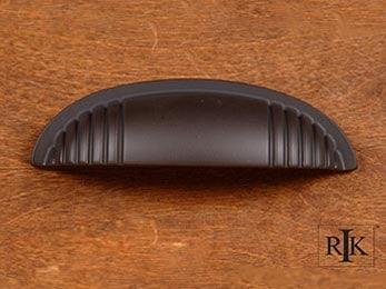 Ridges @ Edge Cup Pull 4" (102mm) - Oil Rubbed Bronze - New York Hardware Online
