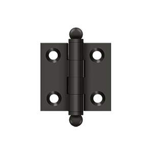 Solid Brass Cabinet  Hinge with Ball Tips by Deltana - 1-1/2" x 1-1/2" - Oil Rubbed Bronze - New York Hardware