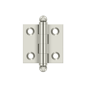 Solid Brass Cabinet  Hinge with Ball Tips by Deltana - 1-1/2" x 1-1/2" - Polished Nickel - New York Hardware