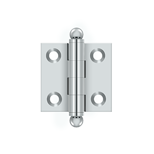 Solid Brass Cabinet  Hinge with Ball Tips by Deltana - 1-1/2" x 1-1/2" - Polished Chrome - New York Hardware