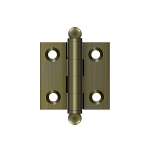 Solid Brass Cabinet  Hinge with Ball Tips by Deltana - 1-1/2" x 1-1/2" - Antique Brass - New York Hardware
