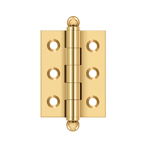 Solid Brass Cabinet  Hinge with Ball Tips by Deltana - 2" x 1-1/2" - PVD Polished Brass - New York Hardware