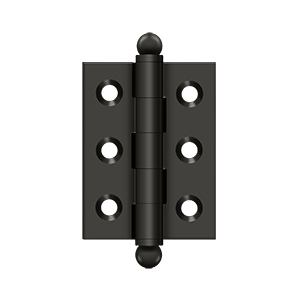 Solid Brass Cabinet  Hinge with Ball Tips by Deltana - 2" x 1-1/2" - Oil Rubbed Bronze - New York Hardware