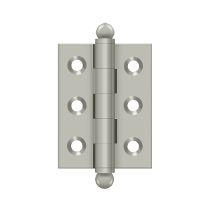 Solid Brass Cabinet  Hinge with Ball Tips by Deltana - 2" x 1-1/2" - Brushed Nickel - New York Hardware