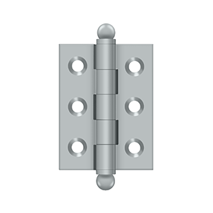 Solid Brass Cabinet  Hinge with Ball Tips by Deltana - 2" x 1-1/2" - Brushed Chrome - New York Hardware