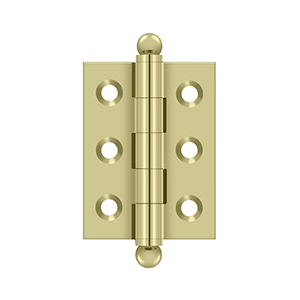 Solid Brass Cabinet  Hinge with Ball Tips by Deltana - 2" x 1-1/2" - Unlacquered Brass - New York Hardware