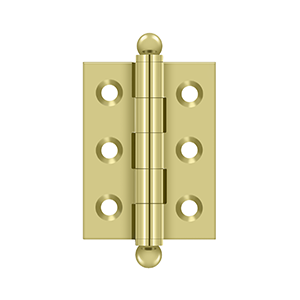 Solid Brass Cabinet  Hinge with Ball Tips by Deltana - 2" x 1-1/2" - Polished Brass - New York Hardware