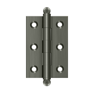 Solid Brass Cabinet  Hinge with Ball Tips by Deltana - 2-1/2" x 1-11/16" - Antique Nickel - New York Hardware