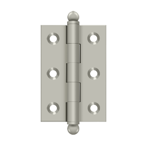 Solid Brass Cabinet  Hinge with Ball Tips by Deltana - 2-1/2" x 1-11/16" - Brushed Nickel - New York Hardware