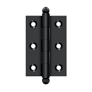 Solid Brass Cabinet  Hinge with Ball Tips by Deltana - 2-1/2" x 1-11/16" - Paint Black - New York Hardware