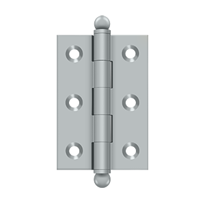 Solid Brass Cabinet  Hinge with Ball Tips by Deltana - 2-1/2" x 1-11/16" - Brushed Chrome - New York Hardware