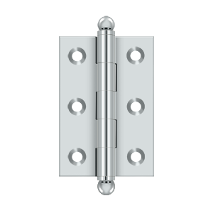 Solid Brass Cabinet  Hinge with Ball Tips by Deltana - 2-1/2" x 1-11/16" - Polished Chrome - New York Hardware