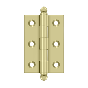 Solid Brass Cabinet  Hinge with Ball Tips by Deltana - 2-1/2" x 1-11/16" - Unlacquered Brass - New York Hardware