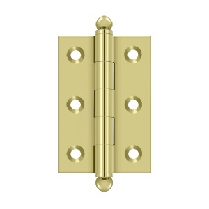 Solid Brass Cabinet  Hinge with Ball Tips by Deltana - 2-1/2" x 1-11/16" - Polished Brass - New York Hardware