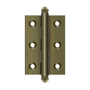 Solid Brass Cabinet  Hinge with Ball Tips by Deltana - 2-1/2" x 1-11/16" - Antique Brass - New York Hardware
