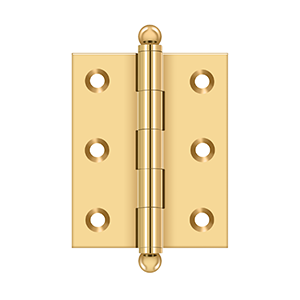 Solid Brass Cabinet  Hinge with Ball Tips by Deltana - 2-1/2" x 2" - PVD Polished Brass - New York Hardware
