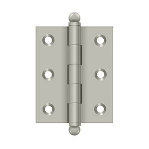 Solid Brass Cabinet  Hinge with Ball Tips by Deltana - 2-1/2" x 2" - Brushed Nickel - New York Hardware
