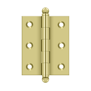 Solid Brass Cabinet  Hinge with Ball Tips by Deltana - 2-1/2" x 2" - Polished Brass - New York Hardware